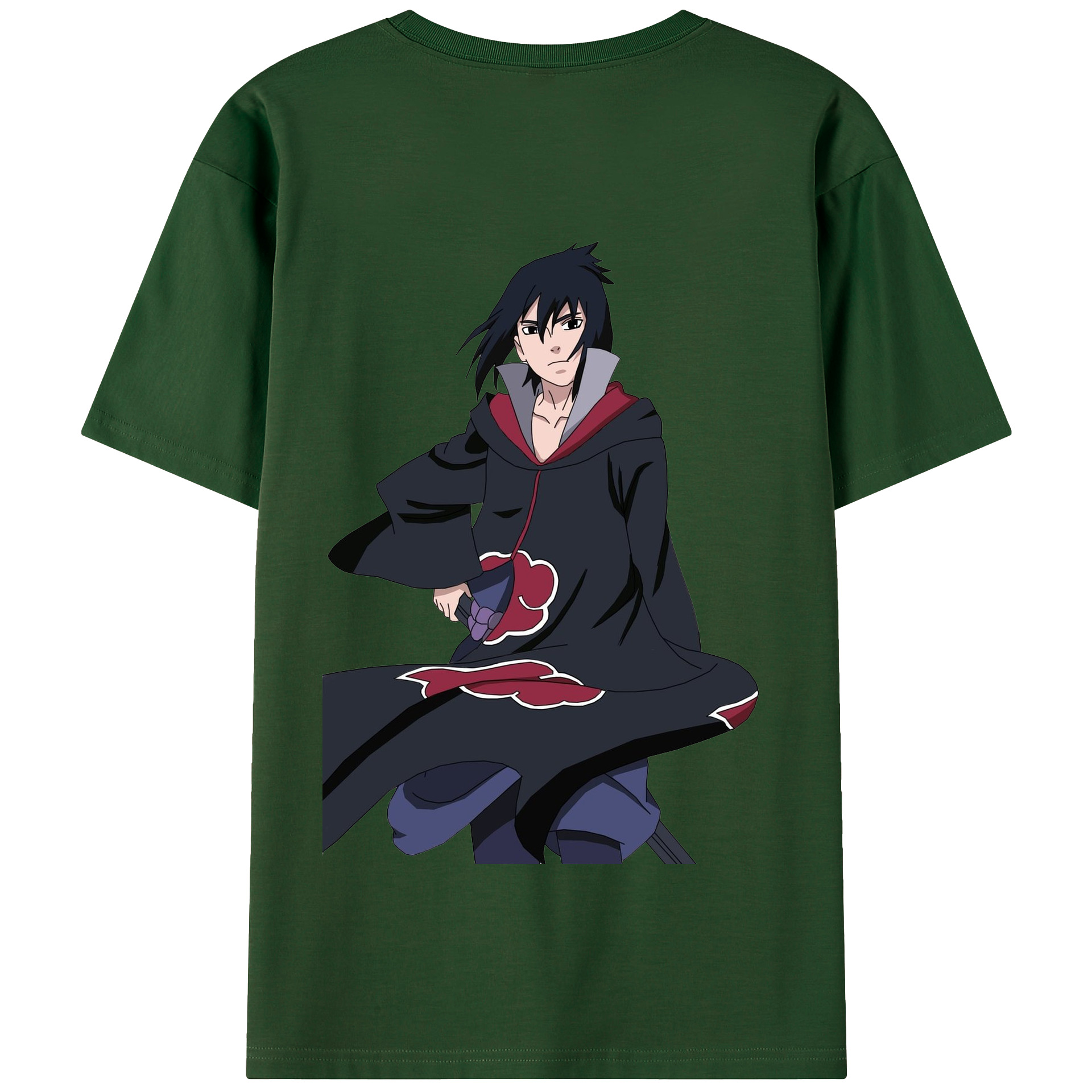 （画像用） NARUTO -ナルト- うちは サスケ Uchiha Sasuke 綿100％半袖Tシャツ（背面プリント）